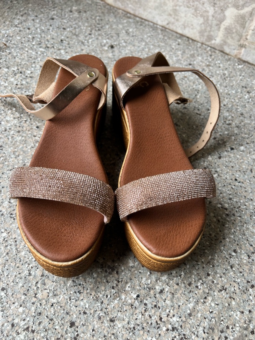 Gold platform sandals